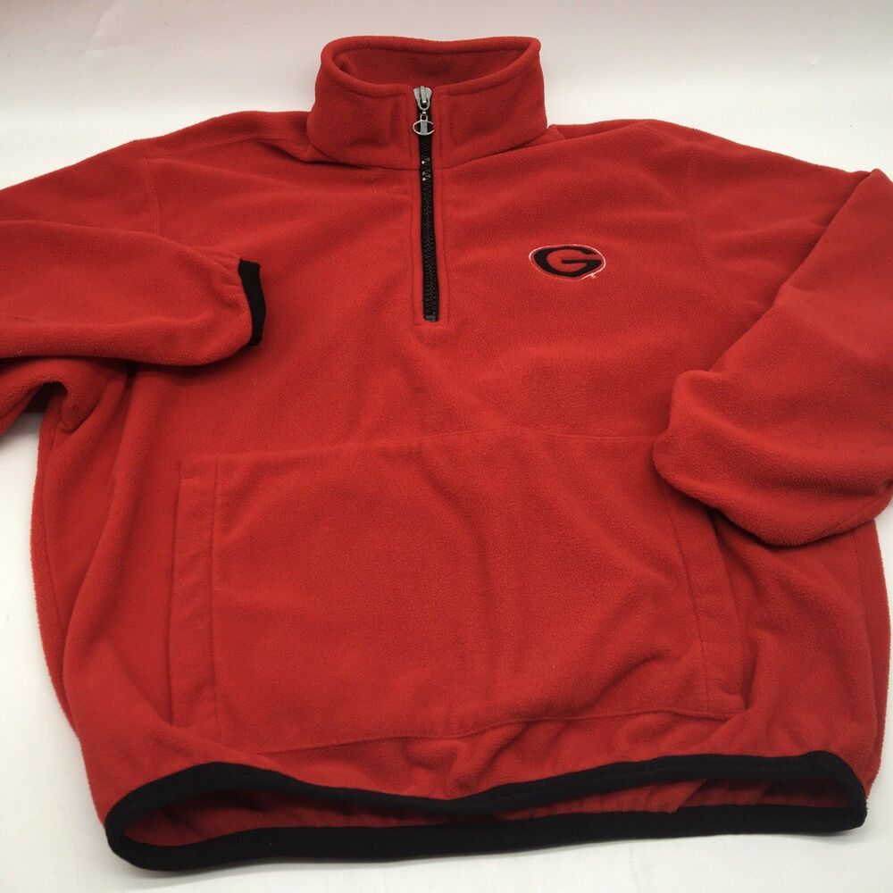 Georgia Bulldogs Champion Fleece Quarter Zip Mens Medium Red Pullover Logo UGA - Picture 5 of 9